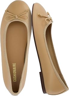 CUSHIONAIRE Como Ballet Flats for Women, Round Toe Mary Jane Womens Flats with Memory Foam Comfort, Wide Widths Available