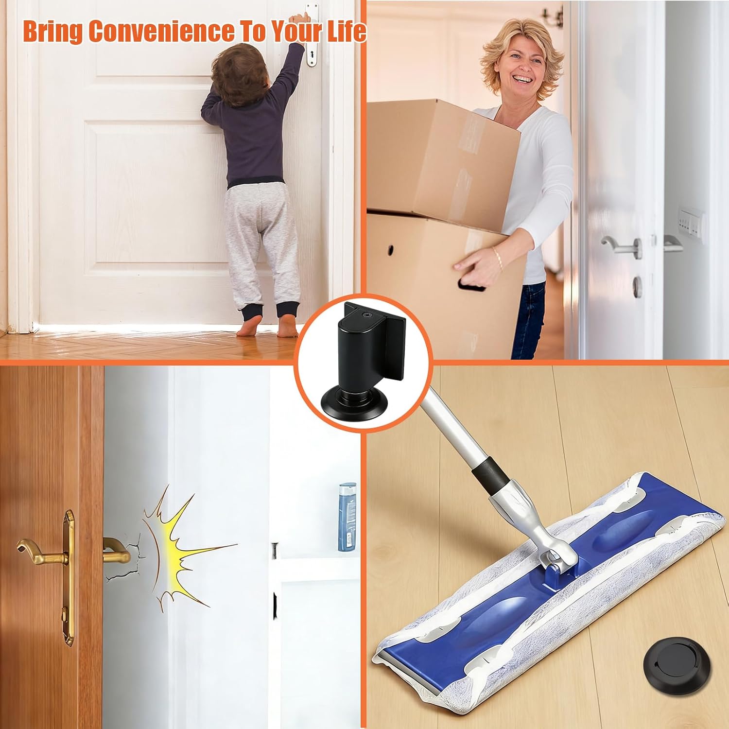 Magnetic Door Stoppers Door Catch, Heavy Duty Door Stop (Silver) image 5