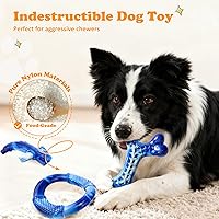Vista 4 de Furdog Juguetes indestructibles para perros masticadores agresivos, paquete de 3, juguetes resistentes para perros grandes, juguetes masticables