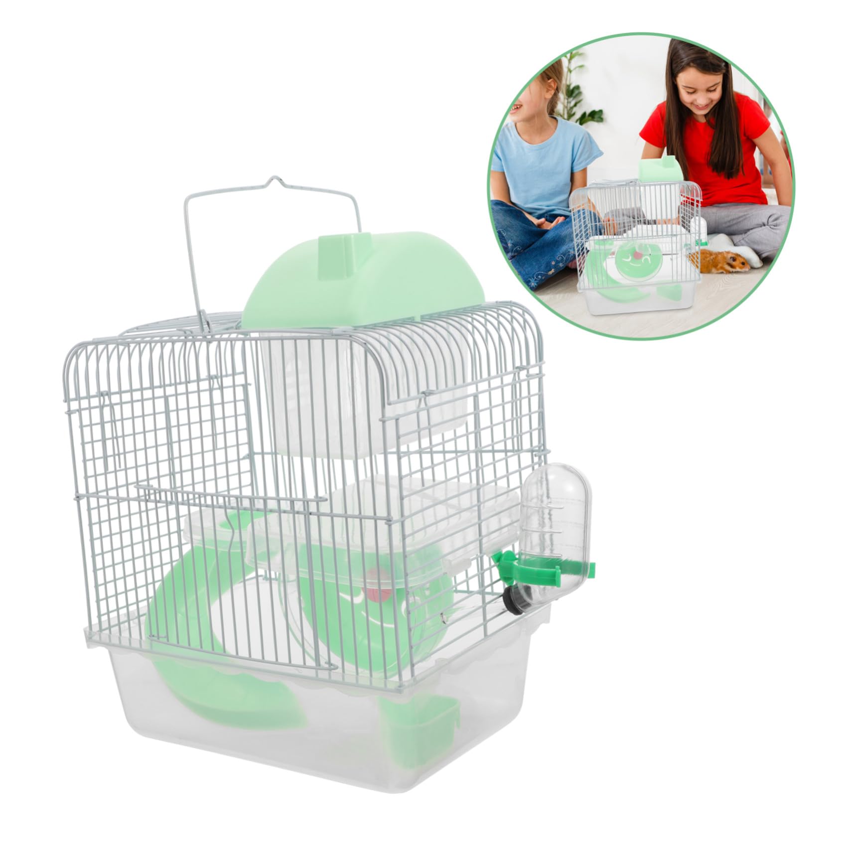 Mobestech Hamsterkäfig Großer Doppelstöckiger aus Draht und Kunststoff mit Hamsterspielplatz als Dekoratives Hamsterhaus für Hamster und Ratten zu Hause