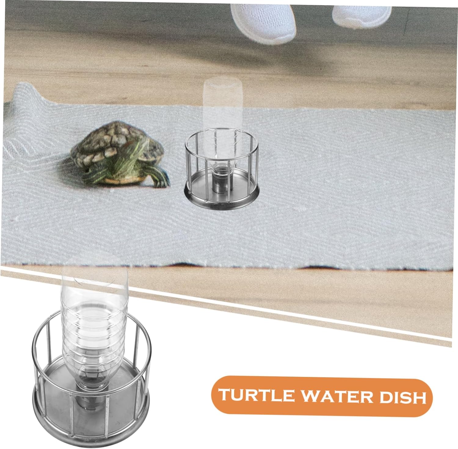 4pcs Reptile Water Feeder Stainless Steel Mini Food Bowl for Turtles Multi-Function Water Dish for Terrarium Feeding Basin for Reptiles and Amphibians