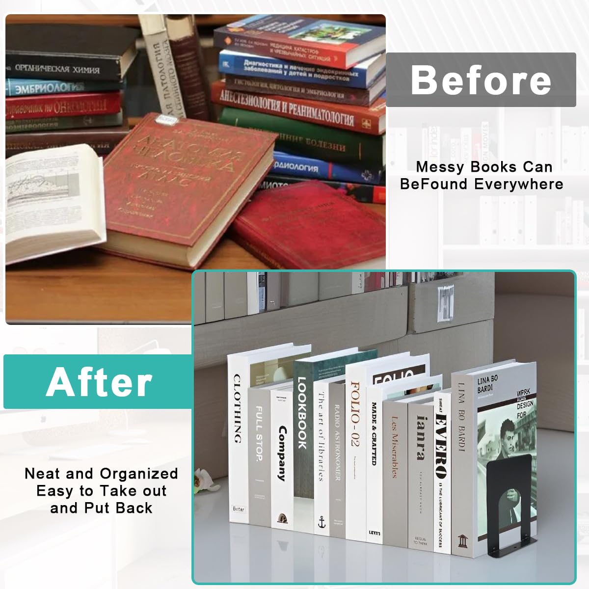 7 Paia Fermalibri, Fermalibri per Mensola Reggilibri in Metallo Utilizzato in Case Scuole Biblioteche Ufficio Studenti Regalo Nero Reggilibri 70 x 100 x 130 mm