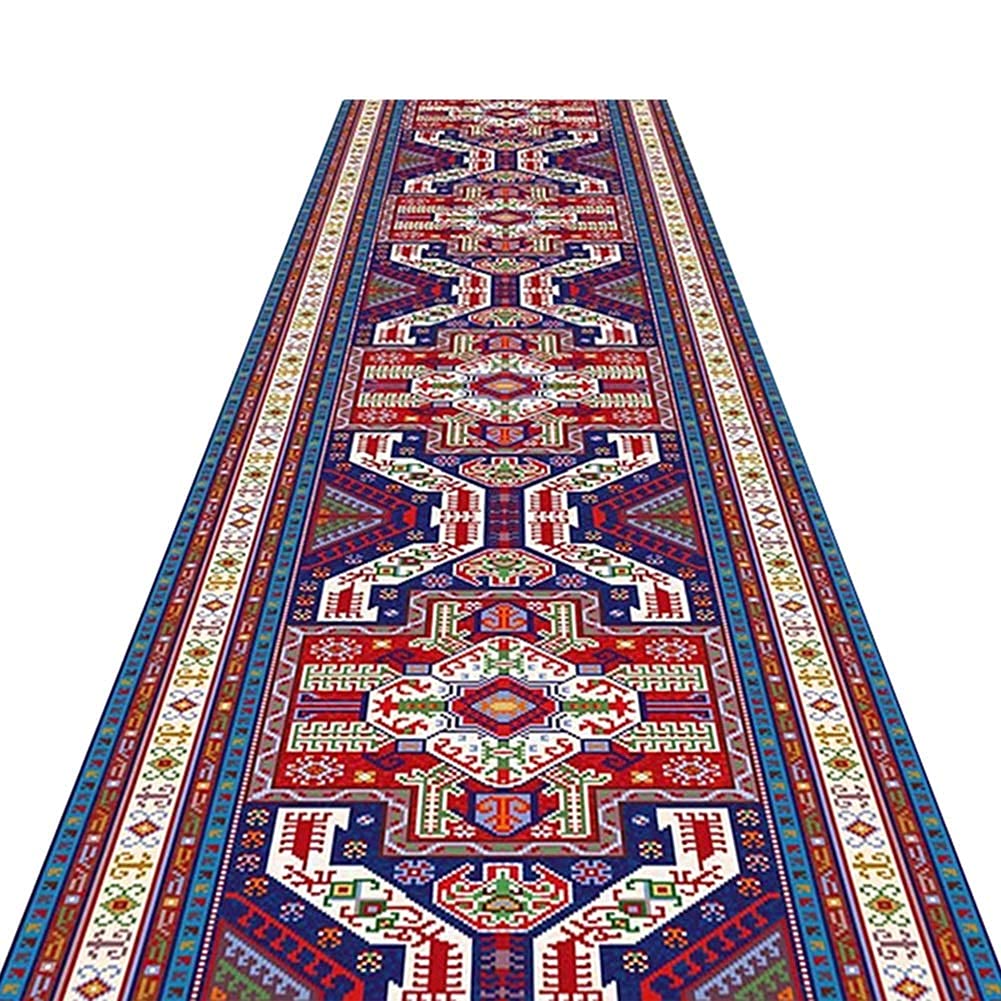 Tapis de chemin d'escalier de salon retro pour sol antiderapant lavable de couloir