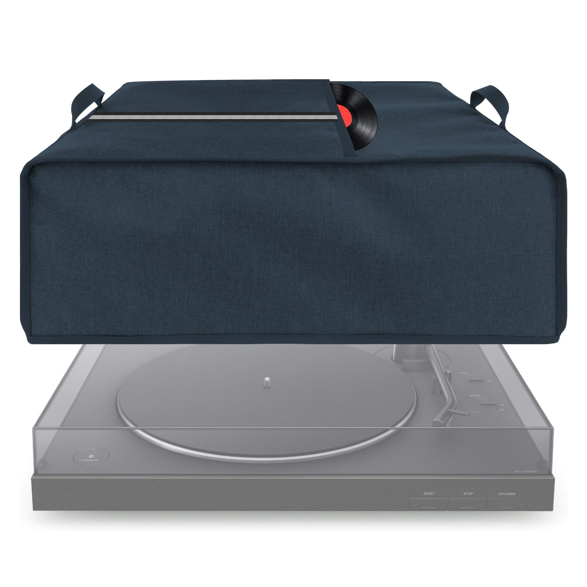 Kingshion Turntable Dust Cover, Record Player Protective Case Compatible with SL-Q300/SL-B250 /SL-B260/SL-BD20/SL-BD27/SL-BD35/SLD-20/SL-PC11/SL1200/SL1210 Pioneer PLX 1000-Dark Blue