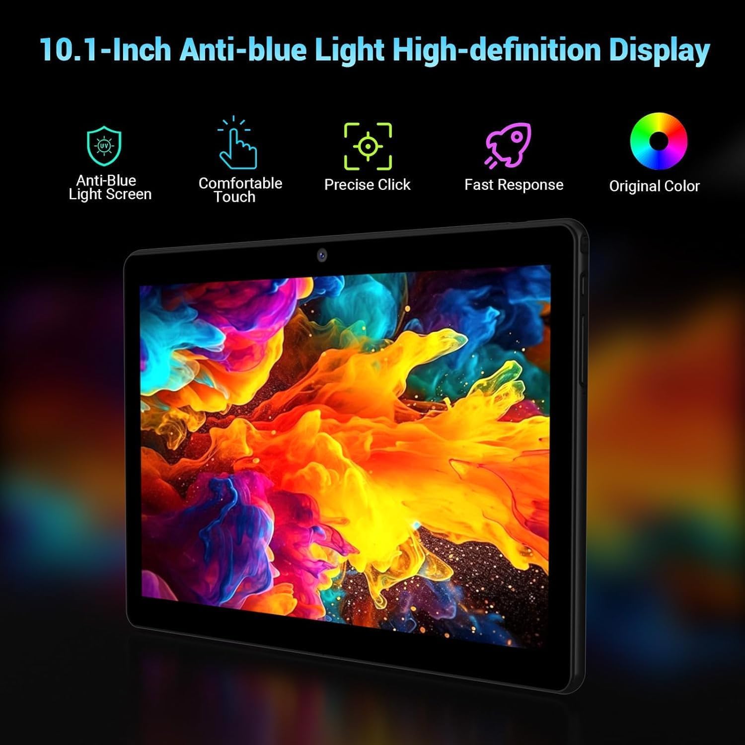 FASTWD 2024 Newest Tablet 10 Pollici Android 14,Tablet PC 5G WiFi 36GB RAM+128GB ROM (1TB TF),Batteria 8000mAh,Tablet 2 in 1 con tastiera,penna,mouse,Nero