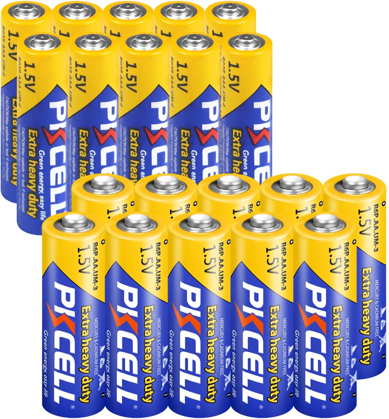 10 Pcs AA + 10 Pcs AAA 1.5V Extra Heavy Duty Batteries 10 Double AA