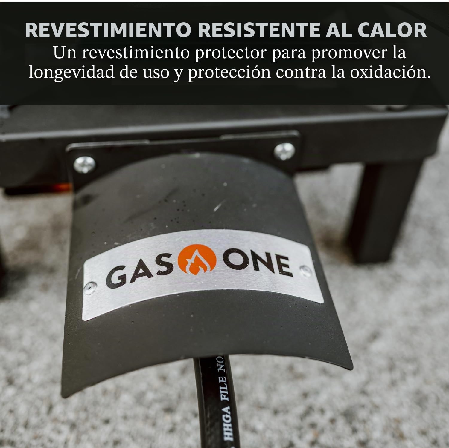 GasOne - Quemador de Propano Individual de Alta Presión, Cocina al Aire Libre con Escudo Térmico y Protector - Cabezal de Quemador de Propano para Camping, Portón Trasero, Ebullición