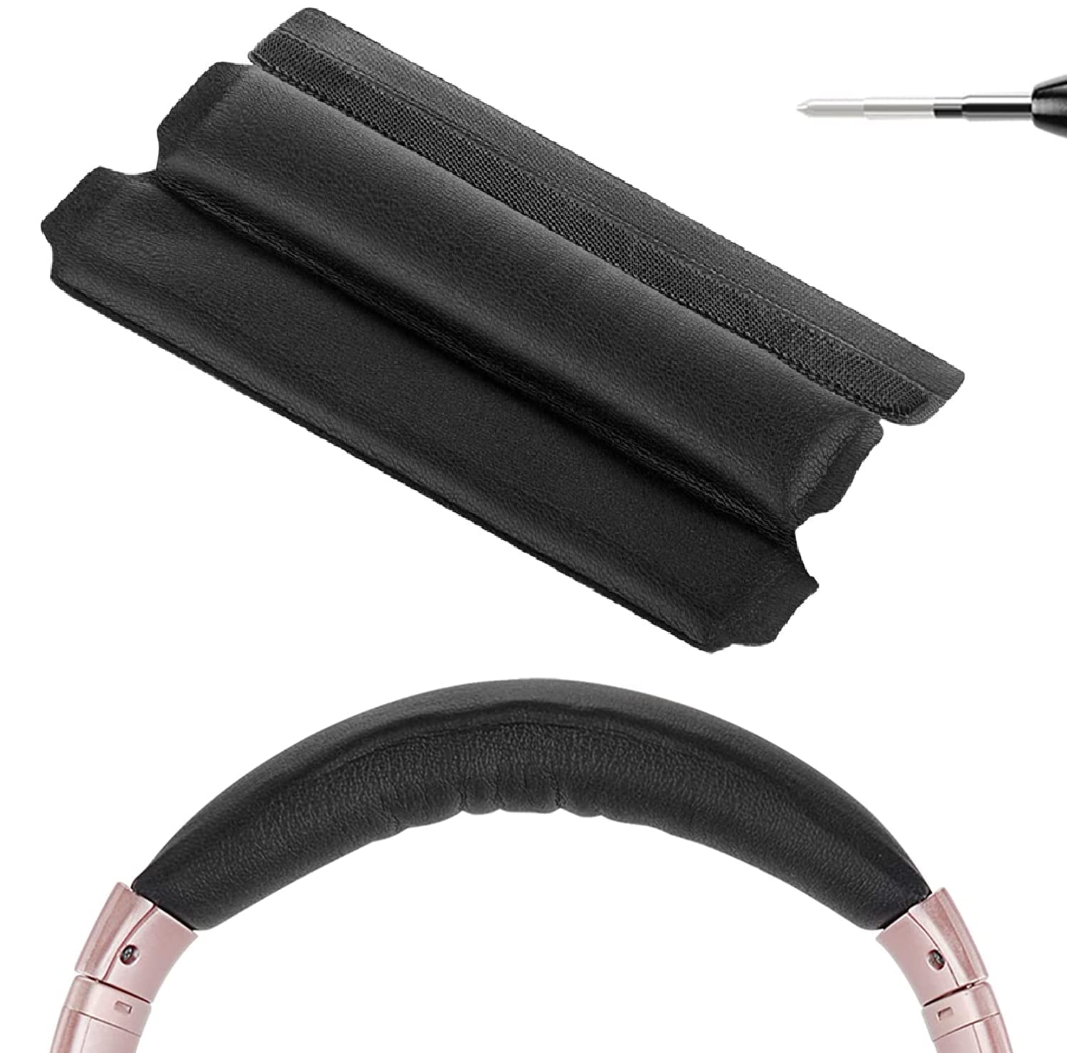 PRO-M Leather Headband Pad Compatible With Bose QuietComfort 35 II Gaming, QC35 II, QC35 Headset - Replacement Cover Cushion Pad Repair Part, Easy DIY Installation (Black)