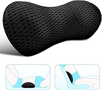 Vista 1 de Almohada de apoyo lumbar Panduo para silla de oficina, almohada lumbar de espuma viscoelástica para alivio del dolor de espalda baja (Negro)