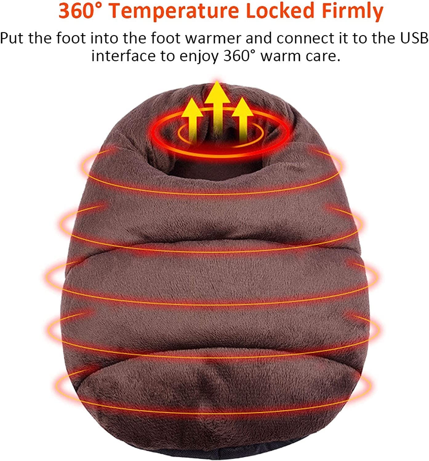 Calentador de pies eléctrico, Calentador de pies de pantufla de calefacción con alimentación USB Calentador eléctrico desmontable suave de bolsillo grande for el invierno en el hogar Oficina Zapatilla