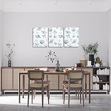 Homemissing Coquette Bow Lot de 3 Tableau Decoration Murale 40x30x3 pour Salon Chambre pour enfants Plage Arc côtier Affiches Vie marine Décorations de bureau Impression sur toile Plage hawaïenne