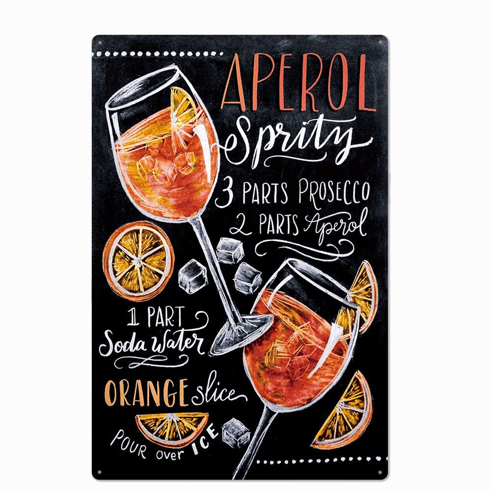 Yunking Style-64 Vintage Design Cocktail Recipe Tin Metal Signs Wall Art, Thick Tinplate Print Poster Wall Decoration Bar/Kitchen 8X12 Inch