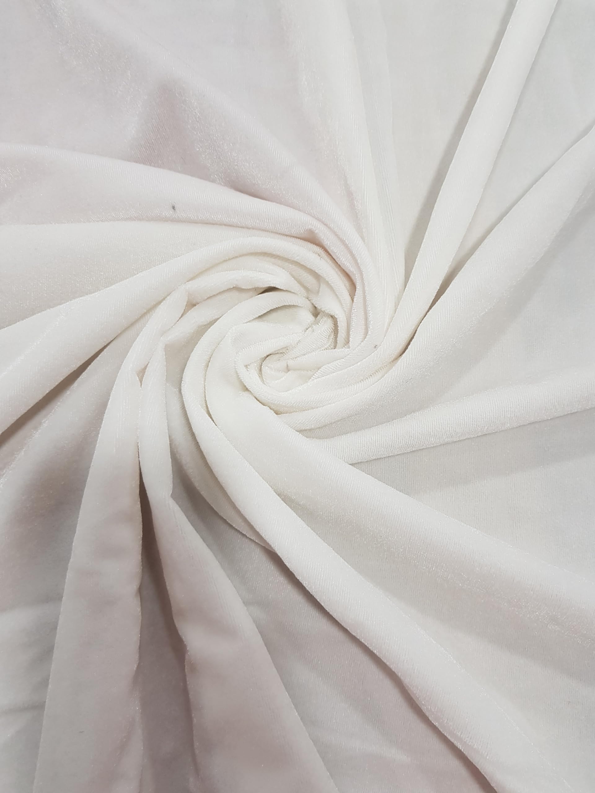 SEG(1 Meter,White,Viscose Velvet) Unstitched Premium Velvet Fabric Piece Decorative Cloth Material for Home Decor, Furnishing,Upholstery,Curtains,Cushions,Pillow,Dresses.