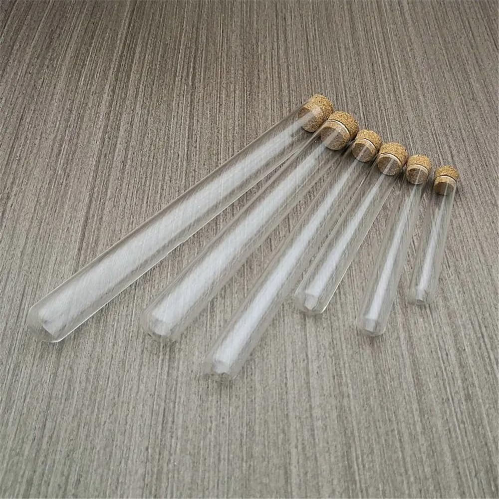 probówki ze szkła borokrzemowego, Probówki szklane z korkiem okrągłym dnem Wiele rozmiarów 20 szt(15x150mm)