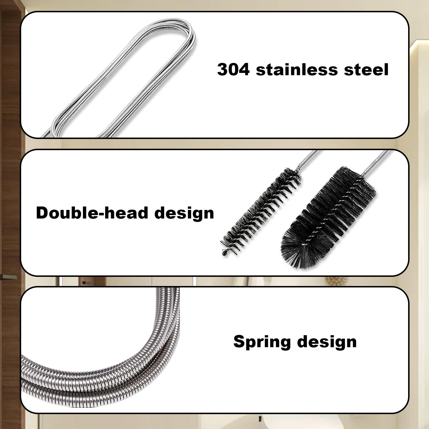 2 PCS Drain Unblocker Tools, Bathroom Pipe Unblocker - Image 3