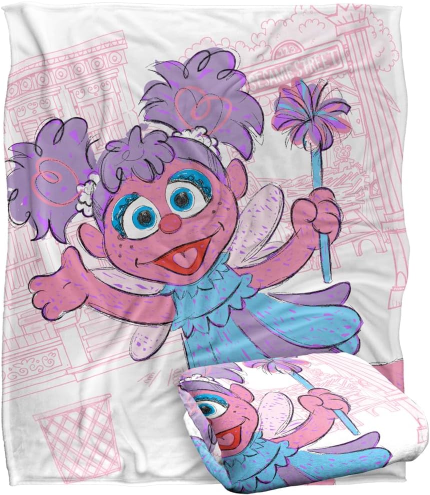Sesame Street Blanket, 50"x60" Big Abby On The Street Silky Touch Super Soft Throw Blanket