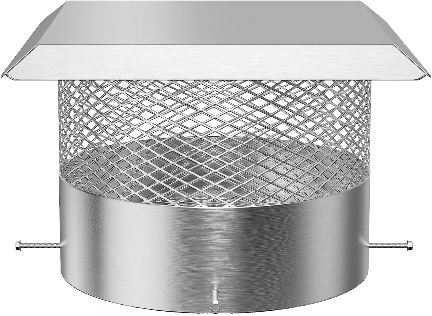 14 Inch Chimney Cap with Screen, Stainless Steel Chimney Cover, Adjustable Mesh Cover for Rain & Debris Protection, Rust Proof and Weatherproof, Easy Fit for Stove Pipe, Flue Tile and Vent
