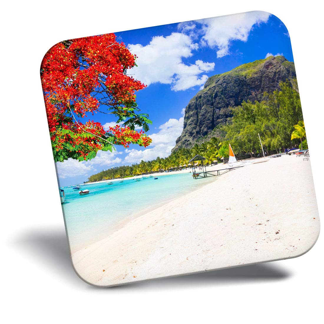 Destination Vinyl Ltd Fridge Magnet - Mauritius Island Beach Paradise 21853
