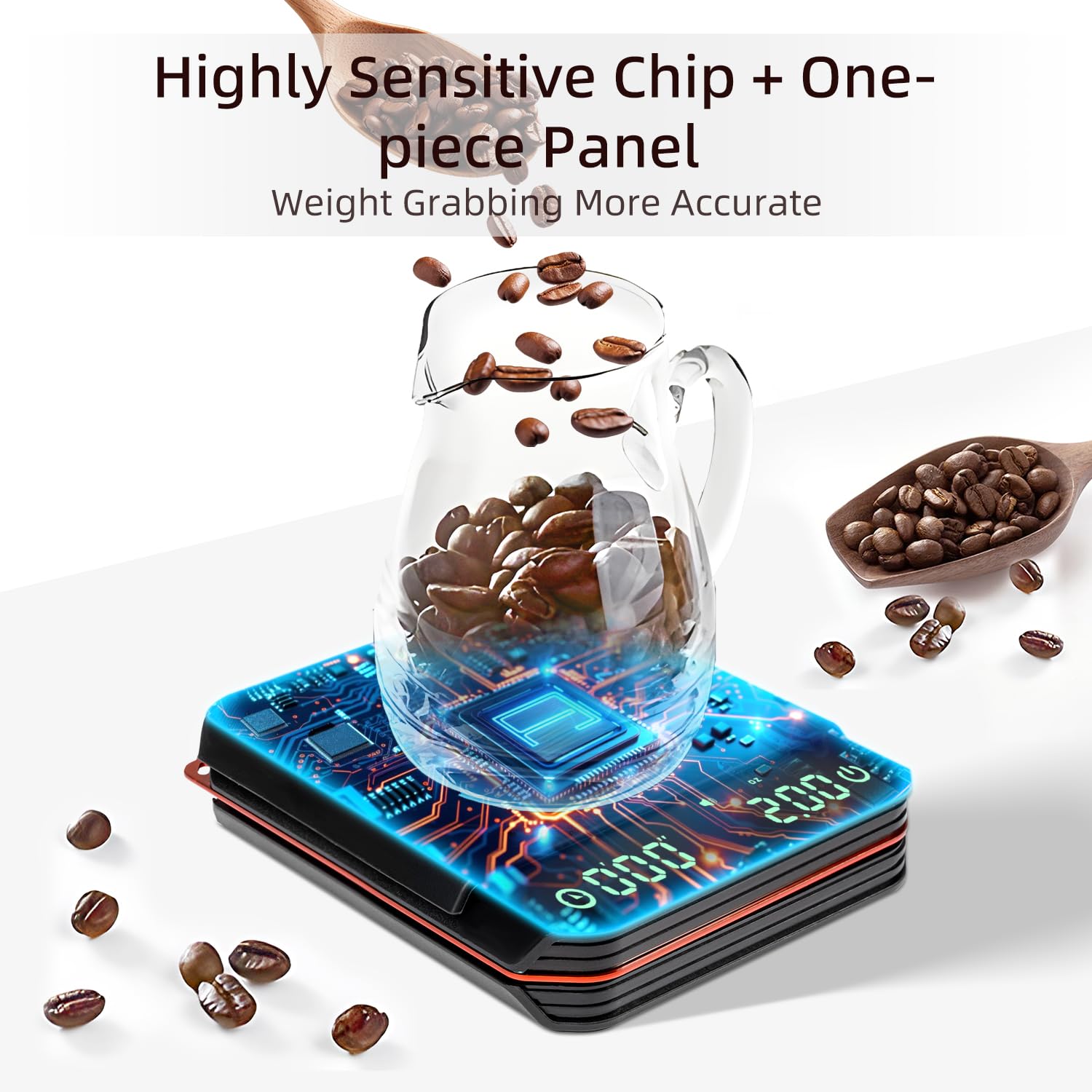 Bilancia Digitale Per Caffè Con Timer - Bilancia Per Caffè Espresso Con Cuscinetto In Silicone~p143721121