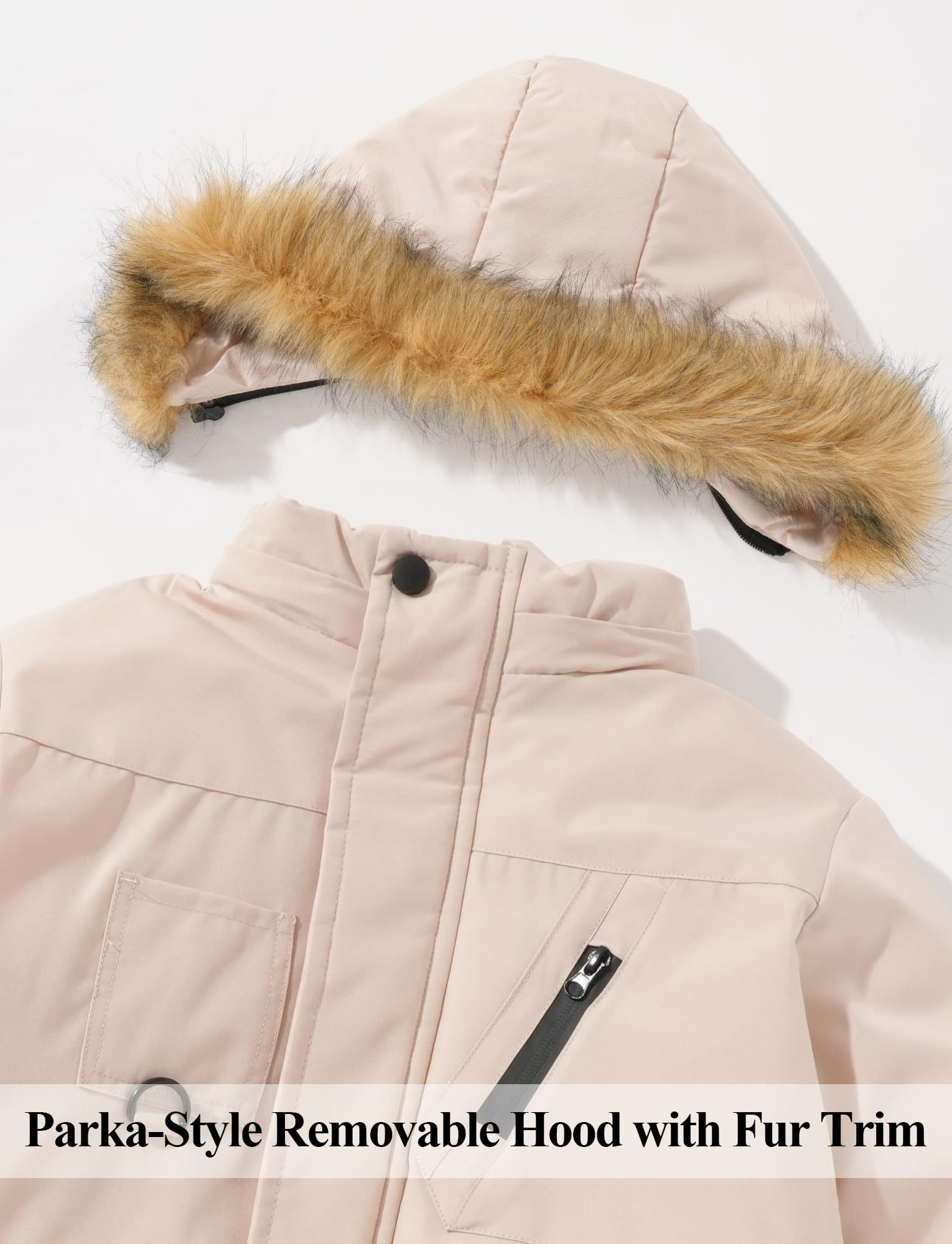 SEAUR Manteaux Enfant Garçon Parka d'hiver Automne Doudoune Chaud Veste Outdoor avec Capuche 5-14 ans