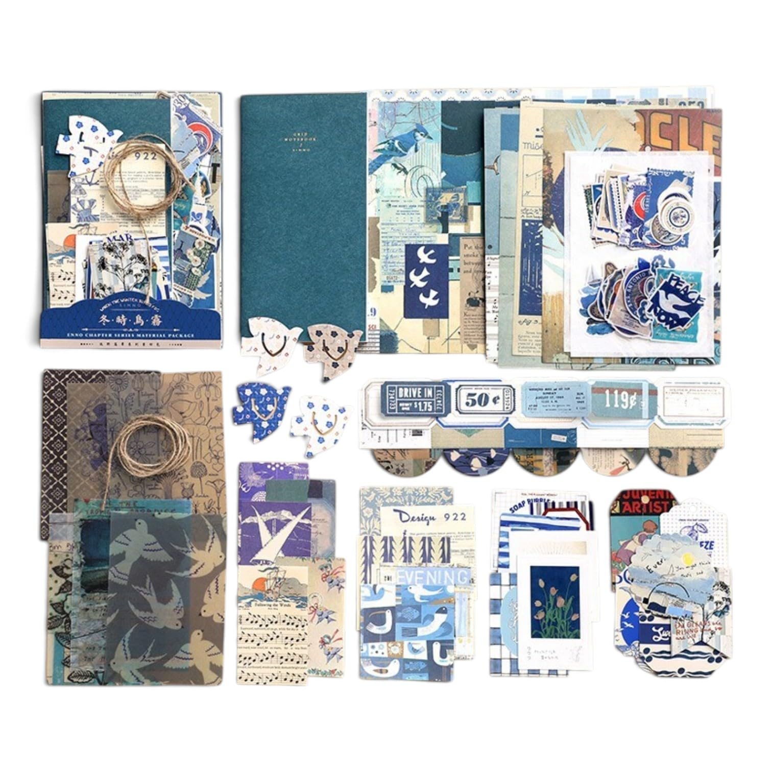 WEMOL DIY 86 Pcs Vintage Aesthetic Scrapbooking Supplies Stickers
