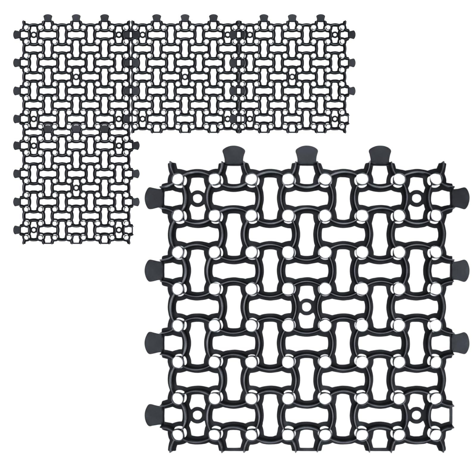 GARDENIX Lot de 4 dalles puzzle de 1 m² pour paddock - 50 x 50 x 4 cm - Noir