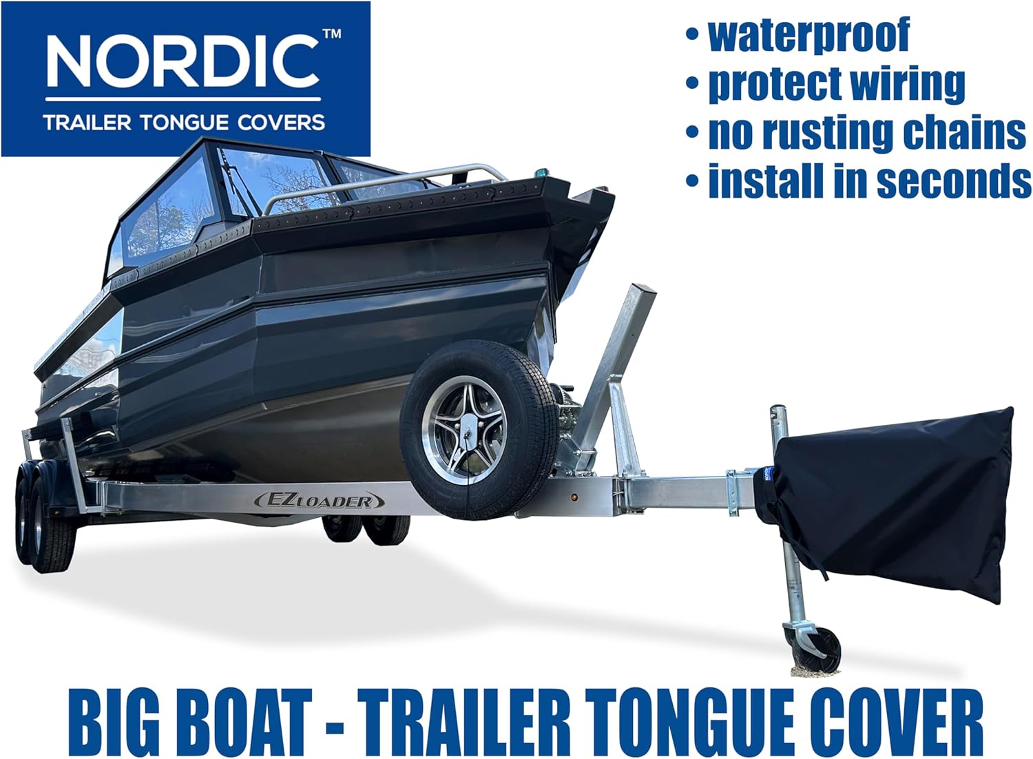 Boat Trailer Tongue Cover - Protection from Ice, Snow, Rain - Nordic Jumbo 29" Tongue Coupler Lock Cover