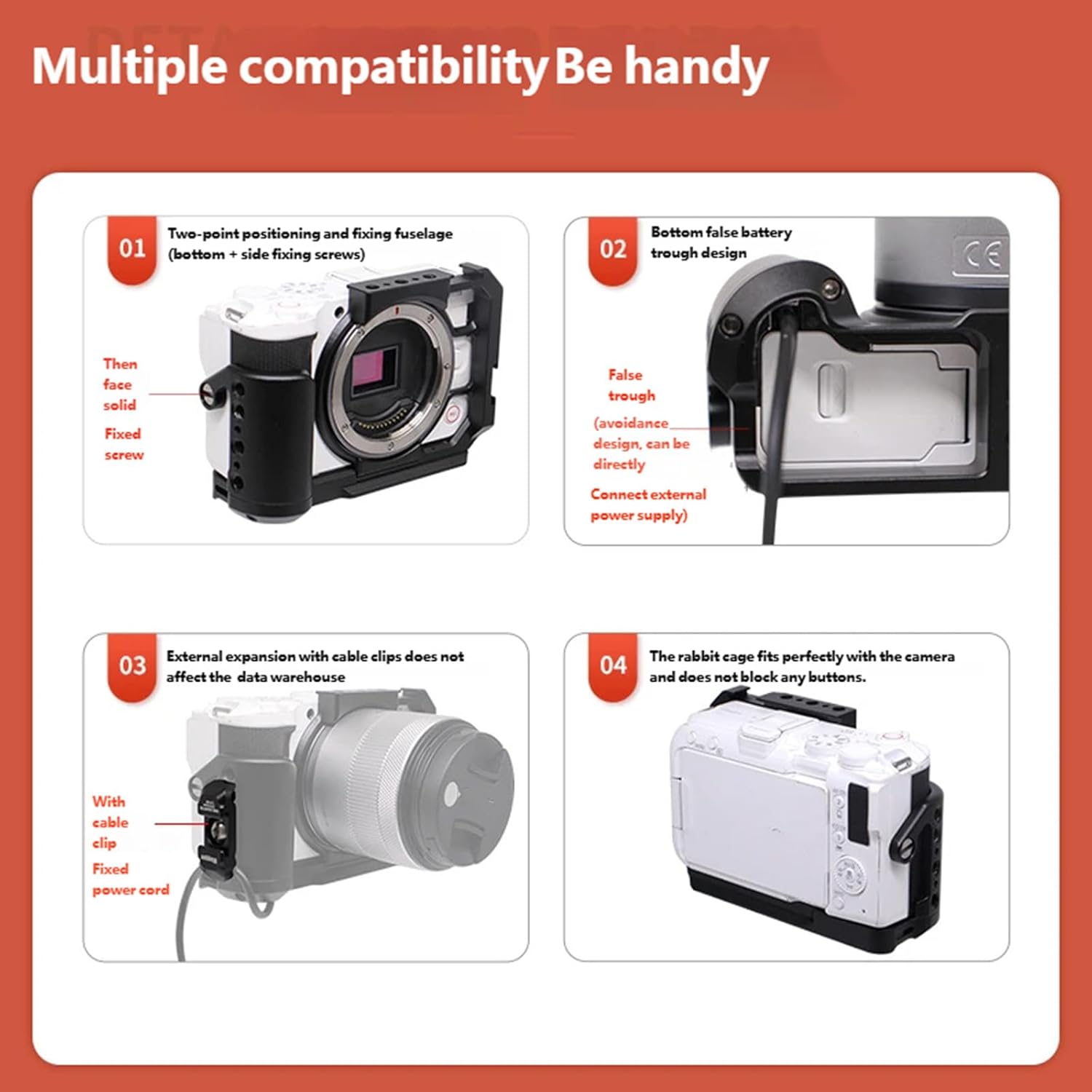 Full Camera Cage Protective Frame Case for R50V DSLR Camera Expansion Stabilizer Video Film Movie Making Bracket Photography Equipment