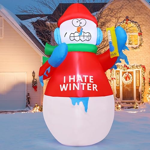 Miniatura 3 de GOOSH Inflables de Navidad de 6 pies para decoración al aire libre, muñeco de nieve inflable para fiestas de vacaciones, jardín, césped, decoración