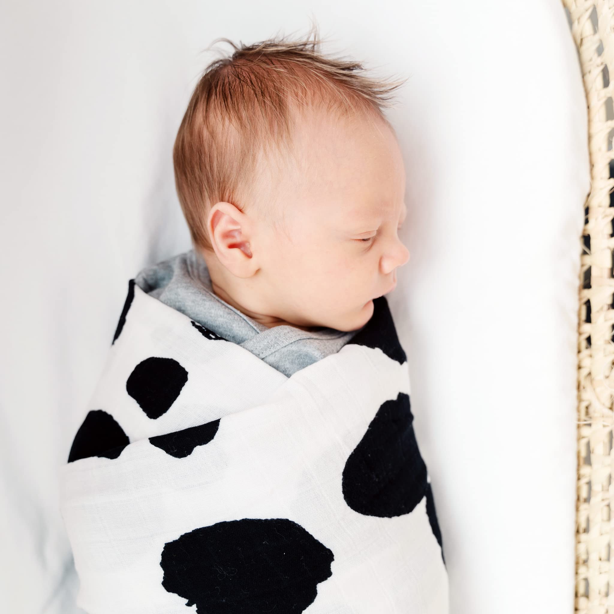 Goobie Baby Organic Cotton Muslin Swaddle Blanket – 47x47 Inches, Super Soft & Breathable (1 Pack, Sea Glass)