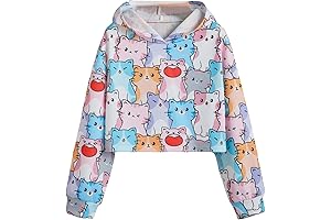 Adorable Cat-Themed Sweatshirt: A Purr-fect Addition to Any Girl's Wardrobe