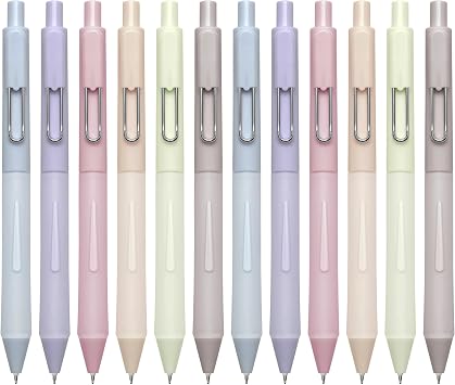 Aisibeiger 0.5mm Gel Pens Black Ink Pen Gel Retractable Pens for Smooth Writing Office Supplies 12-count