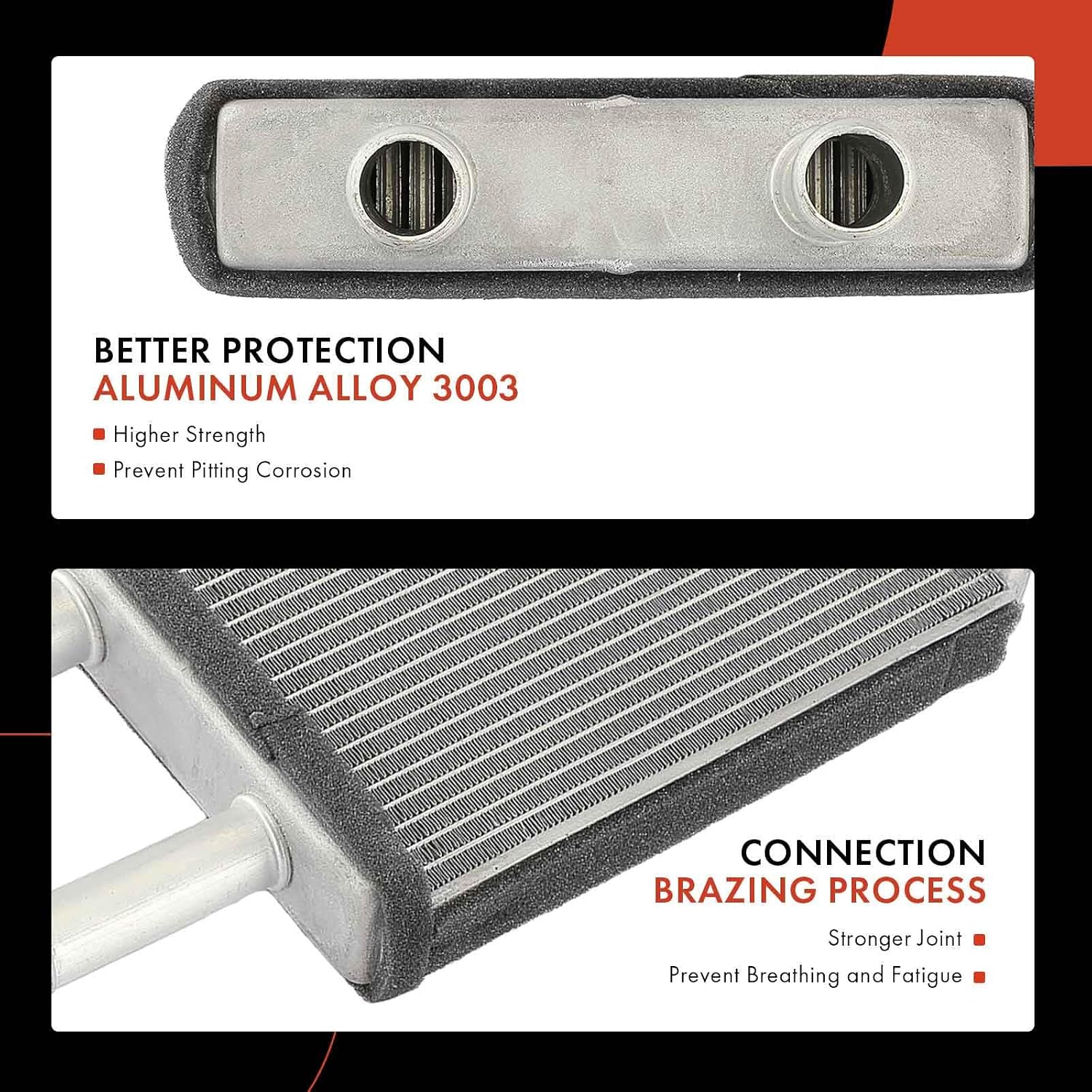 A-Premium Front Side HVAC Heater Core Compatible with Kia Models - Sedona 2002 2003 2004 2005 3.5L - Replaces 1K52Y61H01
