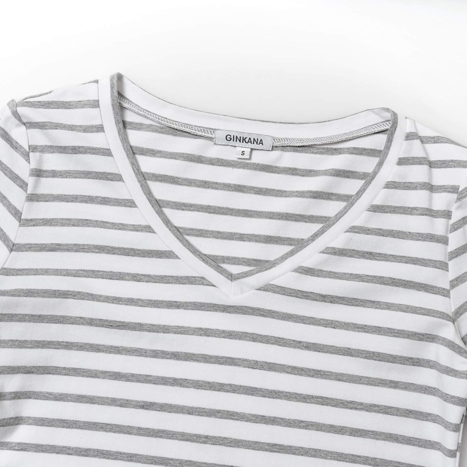 GINKANA Maternity Shirt Long Sleeve Basic Top Ruch Sides Buttons Tshirt for Pregnant - Image 3