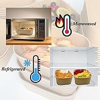 Vista 3 de Cuencos desechables de 25 onzas, 50 juegos de cuencos grandes de papel cuadrado de estraza, contenedor de alimentos desechable para preparación