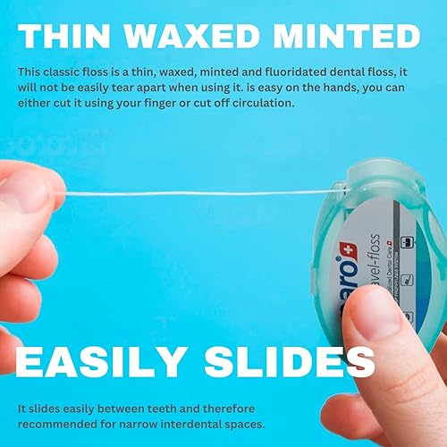 Miniatura 8 de Paro Swiss Paro - Hilo de hilo elevador, menta, encerado, fluorado, 164.0ft, paquete de 6