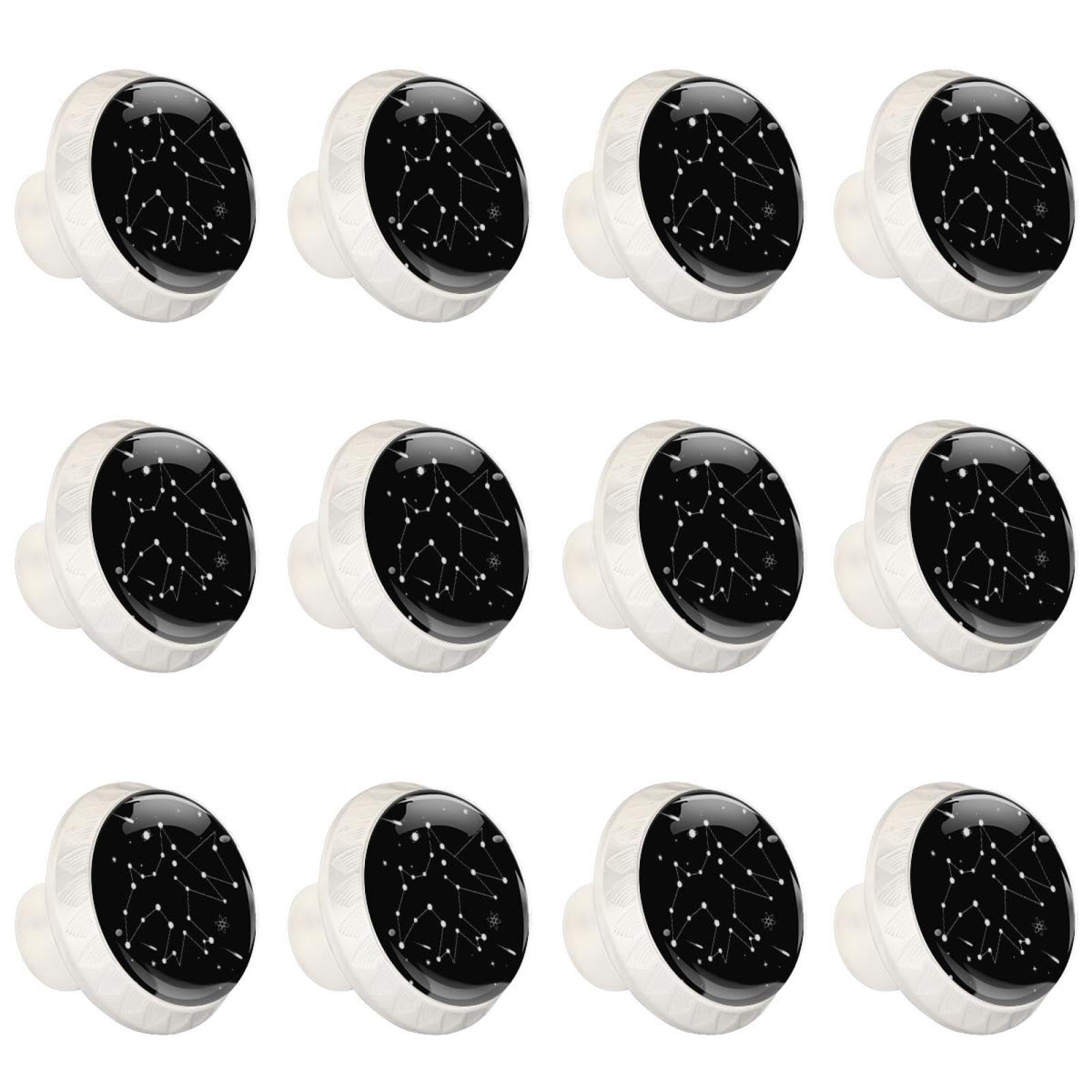 Boutons de tiroir en verre de cristal Starry Sky lot de 12 poignées transparentes de cuisine
