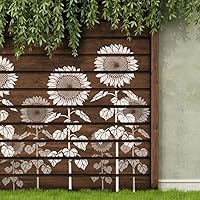 Vista 2 de Plantilla de pared de girasol gigante de 50 pulgadas, plantilla floral grande reutilizable para pintar paredes, vallas, madera, arte de pared