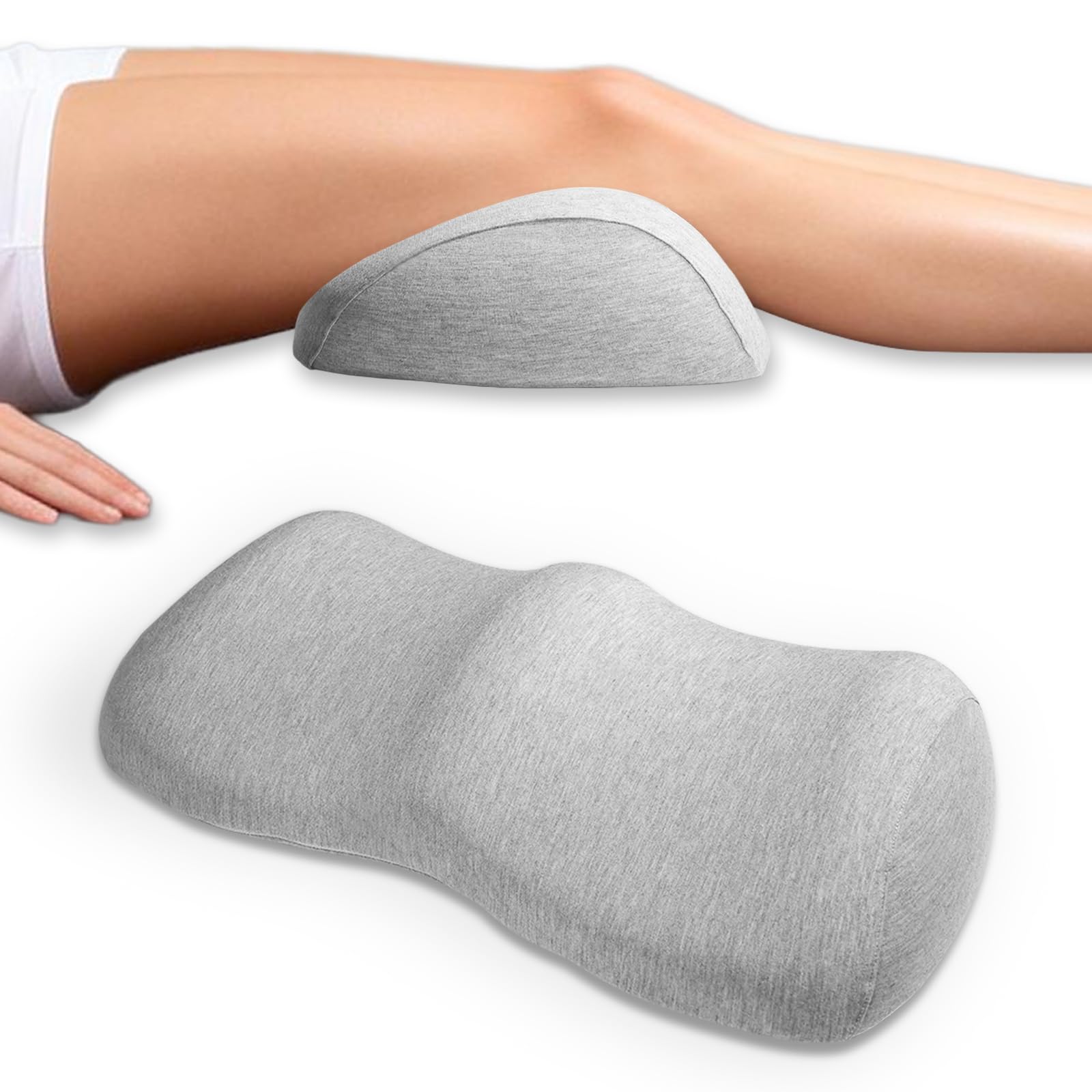 Cuscino Ginocchia Ergonomico Grigio Chiaro per Dormire - Schiuma a Memoria di Forma Cuscino per Gambe, per Sollevamento Sollievo delle Ginocchia