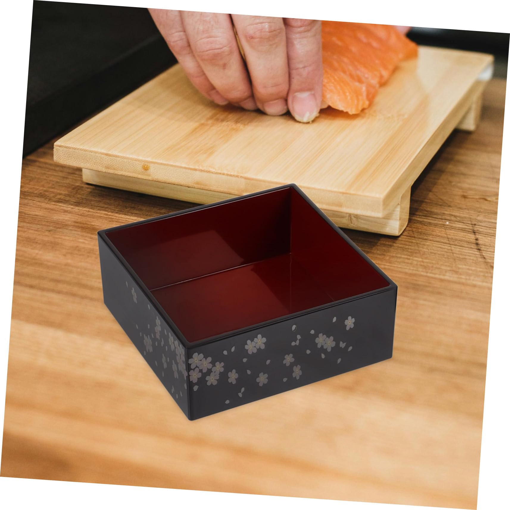 Alipis Scatola Bento Giapponese per Sushi 3 Strati in Plastica Nero, Design Tradizionale Monte Fuji, Multifunzione e Sicura per Uso Quotidiano in Famiglia