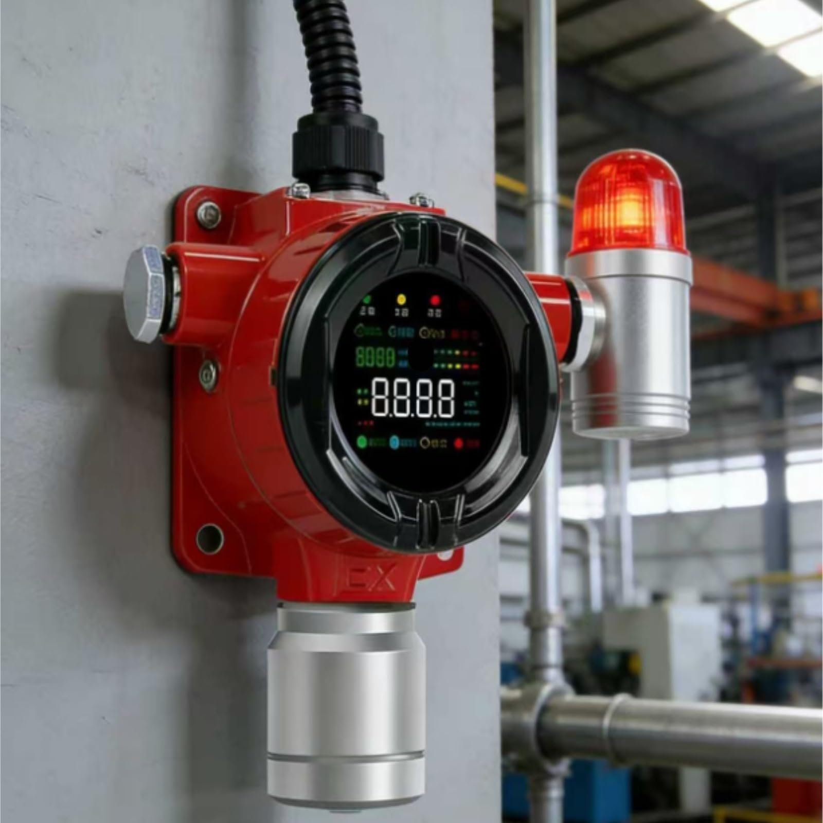 Detector de Gas Natural, El Detector De Gas Fijó La Alarma Industrial del Escape Sensor CO Monóxido Carbono para Trabajo Y Hogar