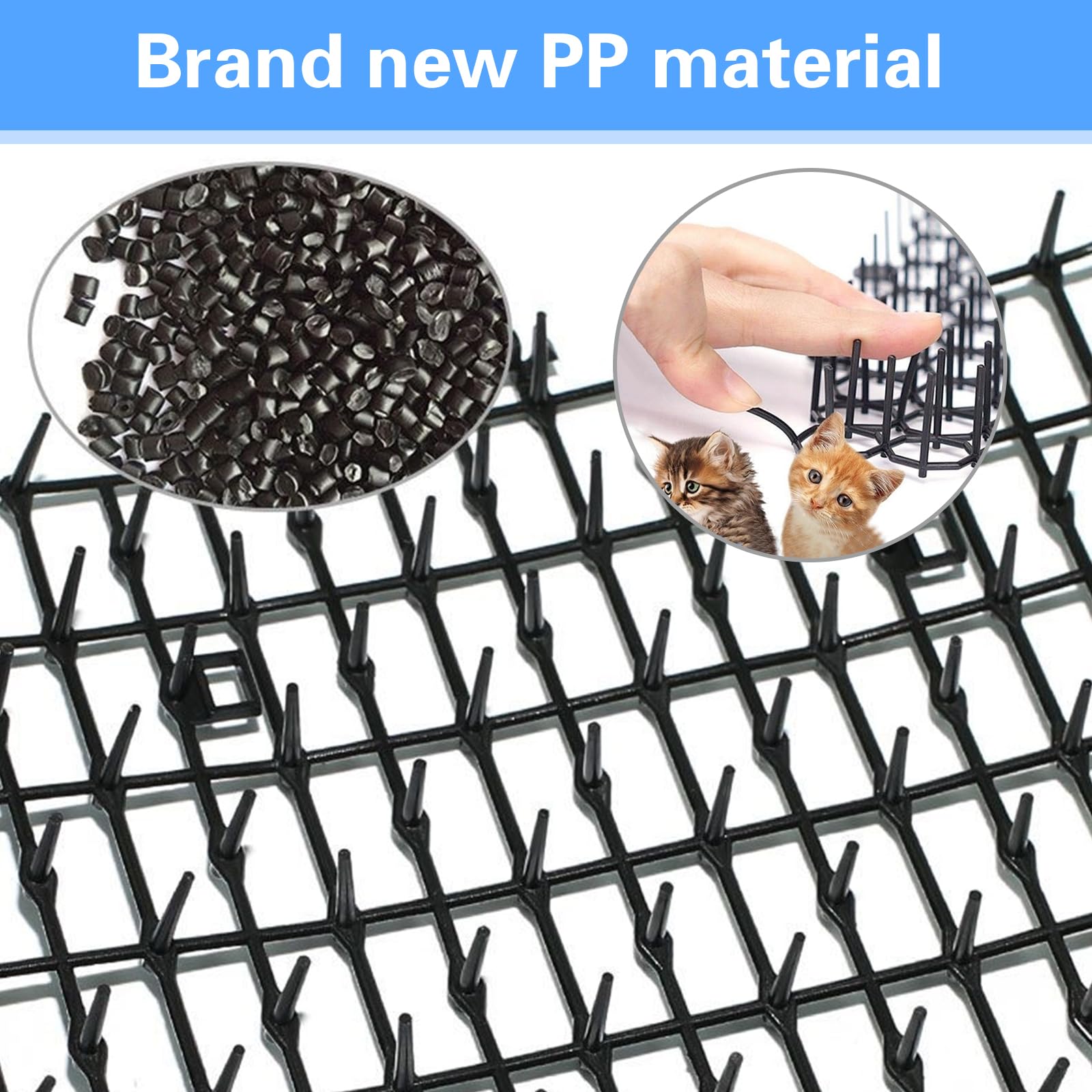 Griglia Anti-gatto 12 Pezzi - Tappetino Repellente Per Esterno - Barriera Con Punte In Plastica