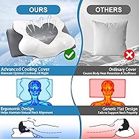 Vista 6 de Almohada cervical para dormir, almohada de espuma viscoelástica para el cuello, almohada ergonómica para el alivio del dolor, almohada de contorno