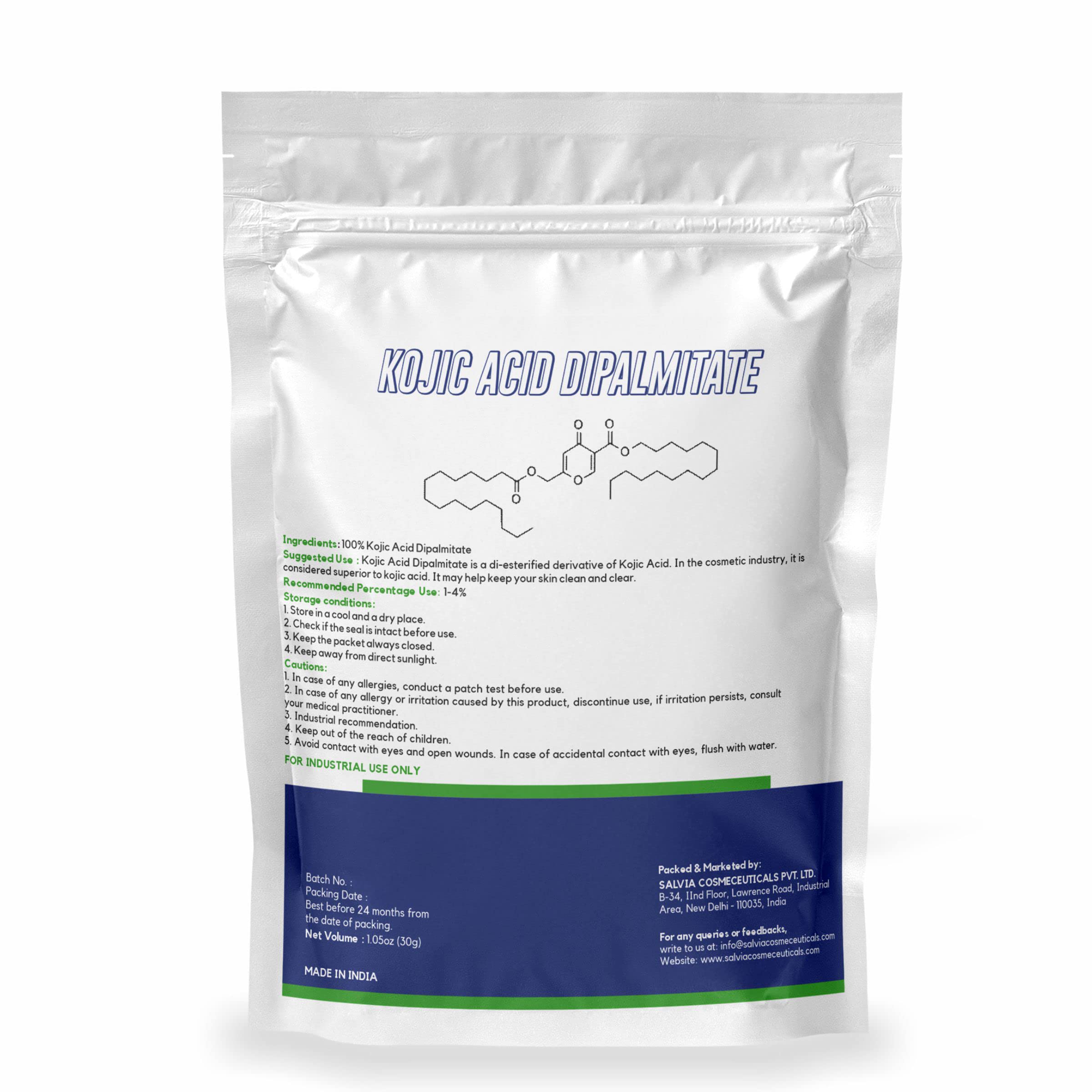 MYOC Kojic Acid Dipalmitate for DIY skincare - 30 g — cosmetic grade oil-soluble brightening active for face cream, serum and sunscreen formulations