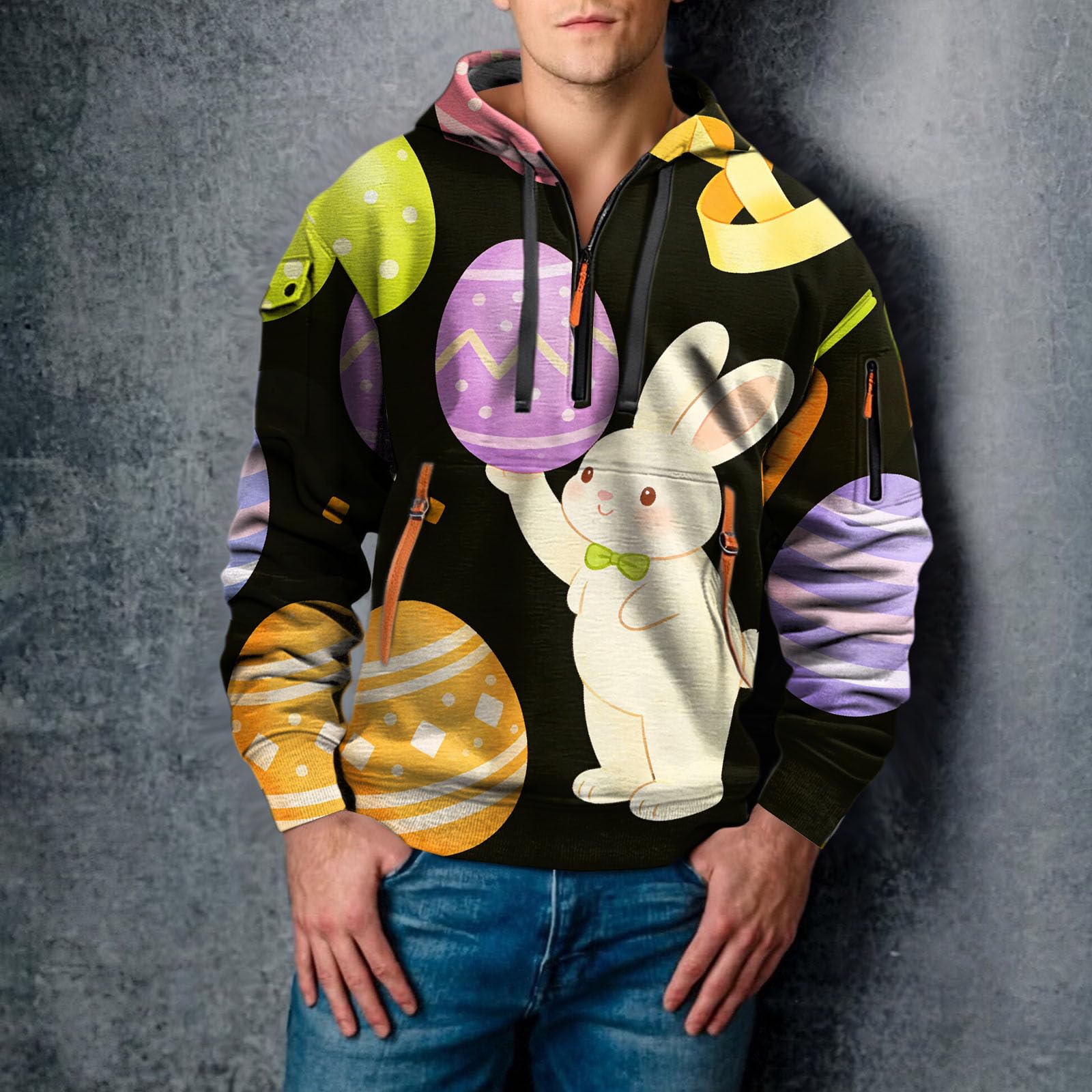 Chaquetones Hombre Invierno Sudadera con Capucha De Tela, Informal, Moderna Y Estampado Completo para Sudaderas Cremallera (Pp1, L) Ropa Verano Pijama Parejas Camisa Manga Larga Deporte