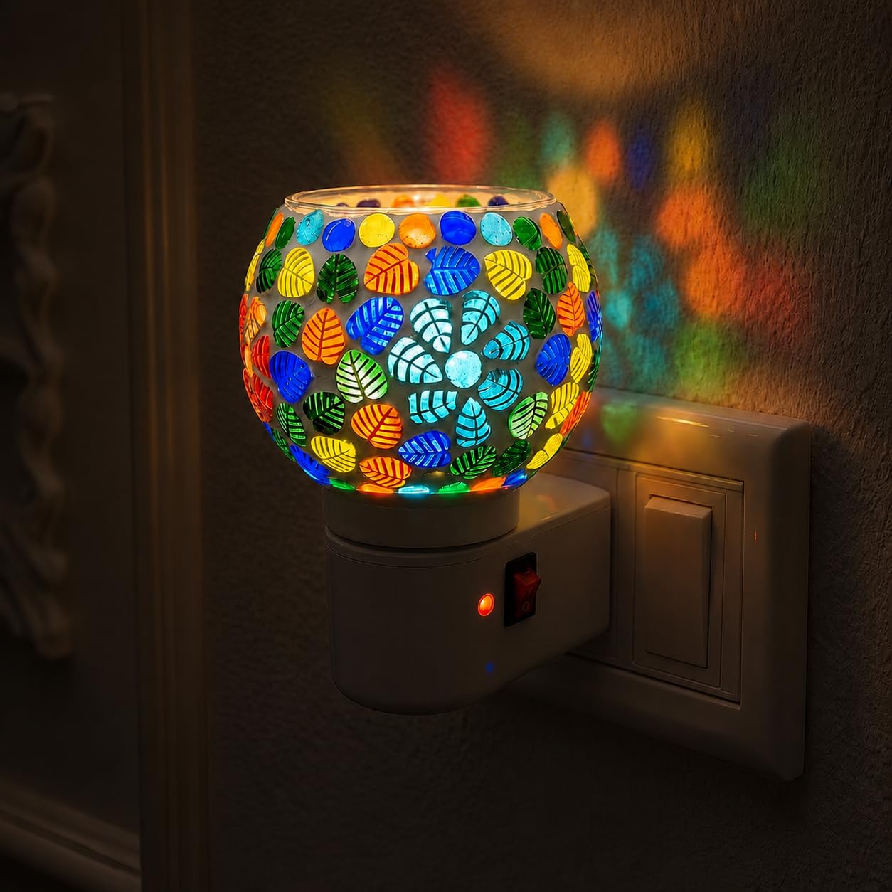 RUPIKA | Electric Ceramic Aroma Diffuser Kapoor Dani | Camphor Diffuser Incense Burner Holder Kapoor Dani with Night Lamp for Home, Office (Flower)-image-35