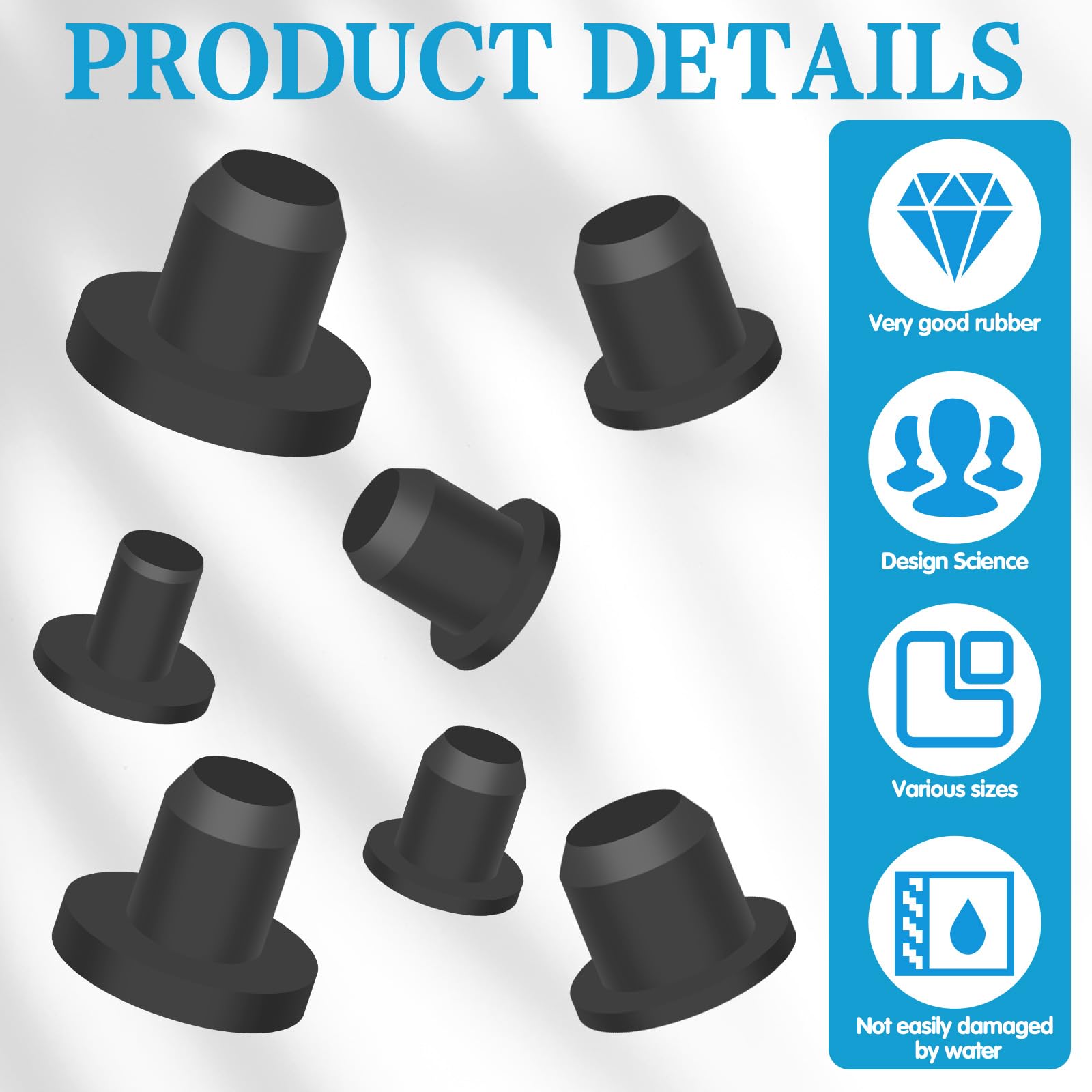 140Pcs Black Rubber Plug Box - Image 3