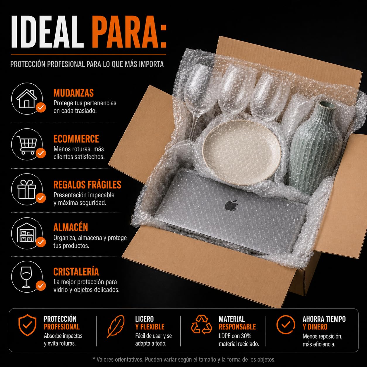 Rotolo di plastica a bolle grande 1,20 x 200 m (240 m²) | Carta a bolle Imballaggio professionale per traslochi, spedizioni, Ecommerce e oggetti fragili | Rotolo bolle XXL resistente 7 kg (1)