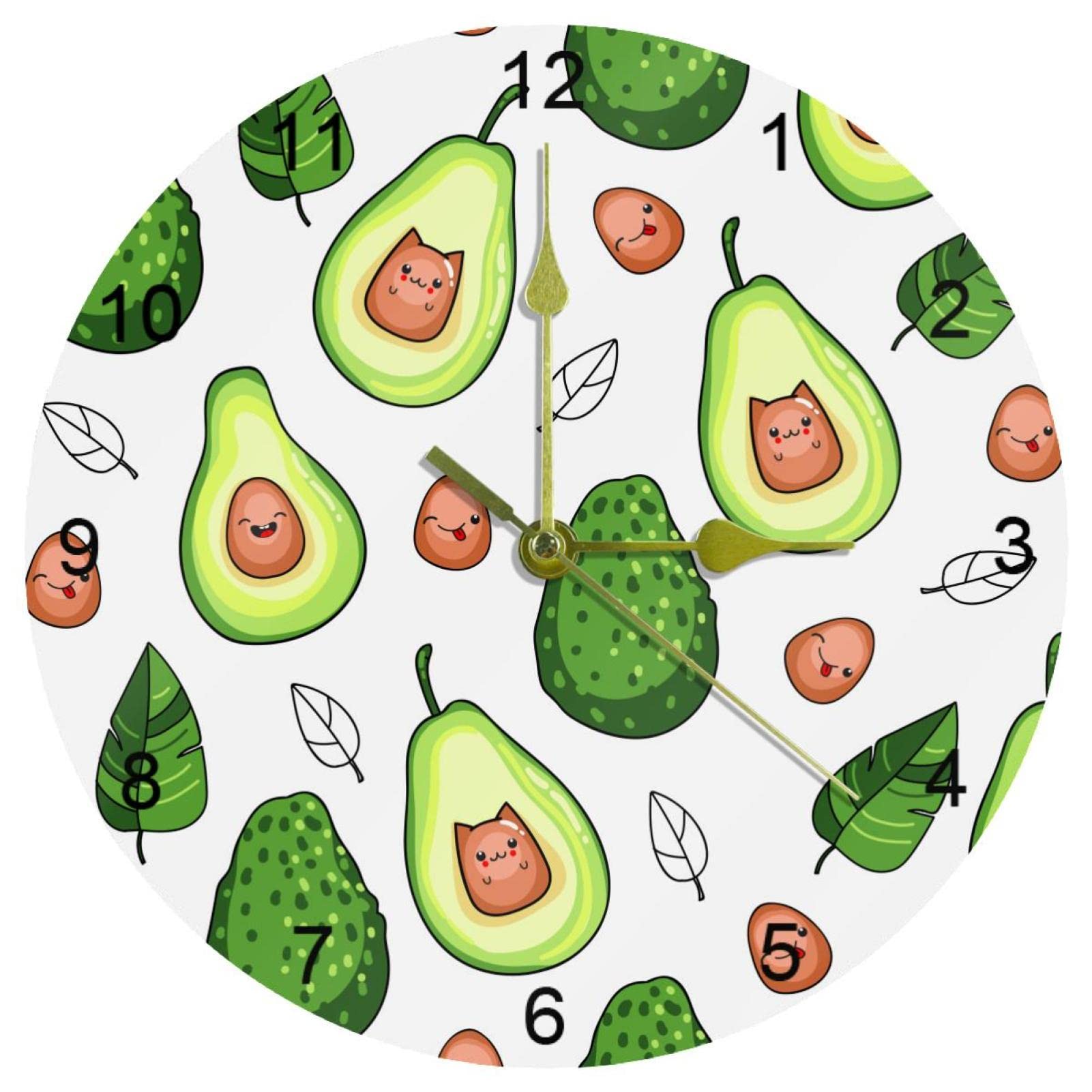 Horloge murale à quartz de 25 cm silencieuse avec grands chiffres pour cuisine