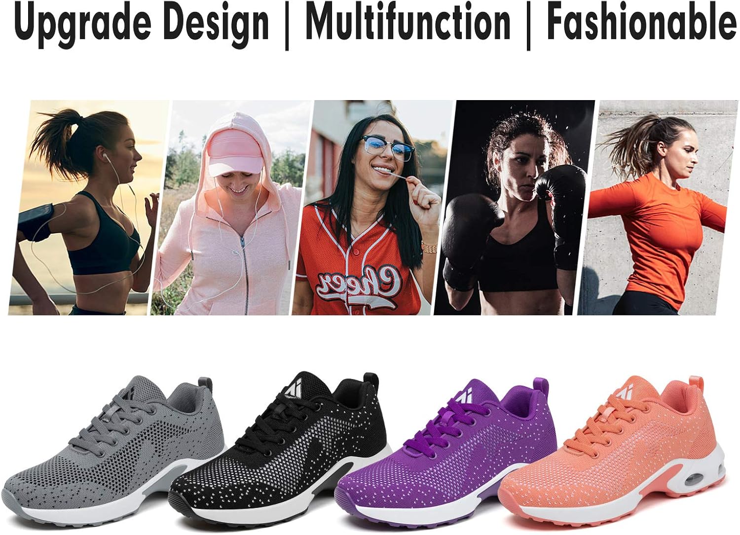 Mishansha Damen Air Laufschuhe Dmpfung Atmungsaktiv Leichtes Bequem Sportschuhe, Gr.35-46 EU 36 EU Black 282